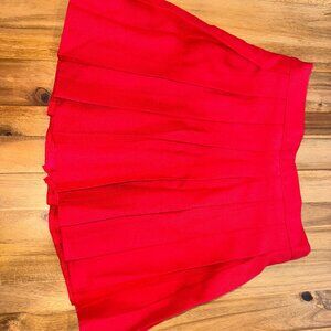 Red Pleated Skirt